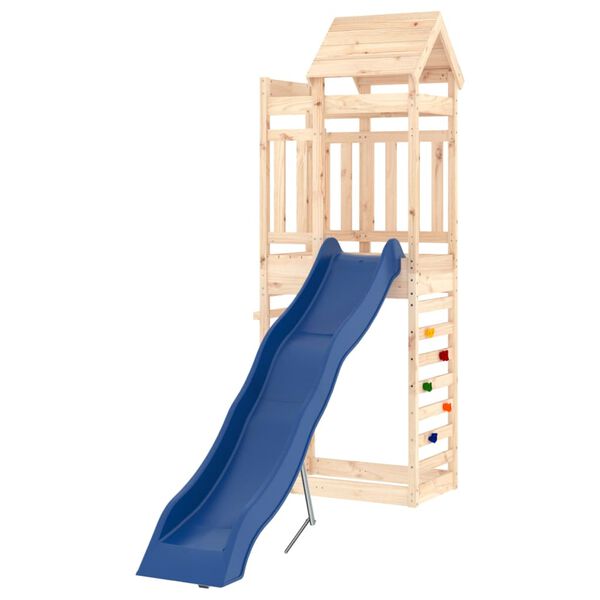 vidaXL Outdoor Playset Natural Solid Pine Wood Medium Decorative Inlays