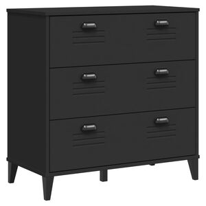 vidaXL Drawer Chest Black Engineered wood, Plastic Drawer Cabinet