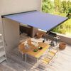 vidaXL Retractable Awning Blue and White Aluminum Large