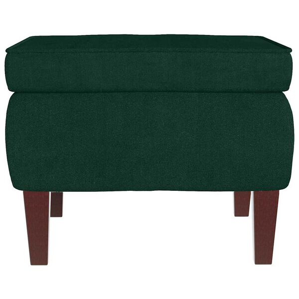 vidaXL Stool Dark Green Velvet (100% polyester), rubber wood, foam Compact
