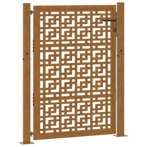 vidaXL Garden Gate 39.4x59.1" Weathering Steel Cross Design