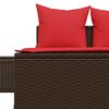 vidaXL Patio Double Sun Lounger Brown with Red Cushions