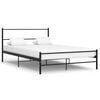 vidaXL Bed Frame Black Metal 55.1x78.7 in Durable Bed Frame