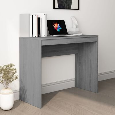 vidaXL Desk Gray Sonoma 35.4"x15.7"x28.3" Engineered Wood
