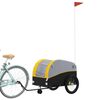 vidaXL Bike Trailer Black and Yellow 99.2 lb Iron