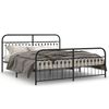 vidaXL Bed Frame Black Steel King Bed Frame Rectangular Modern