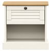 vidaXL Bedside Cabinet White Solid pine wood, engineered wood, metal
