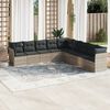 vidaXL Garden Sofa Set Light Grey PE Rattan, Powder-Coated Steel Large