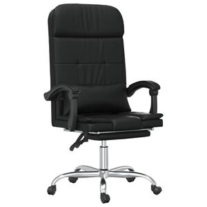 vidaXL Massage Office Chair Black Faux leather, Metal, Plywood, Foam