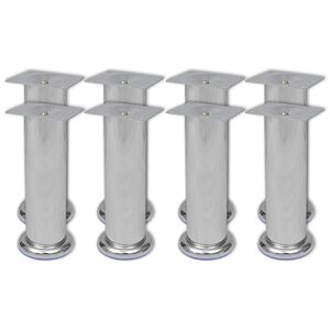 vidaXL Sofa Leg Set of 8 Chrome Iron 8 pieces Sofa Legs Round