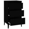 vidaXL Nightstand Black Engineered wood Medium Nightstand Square