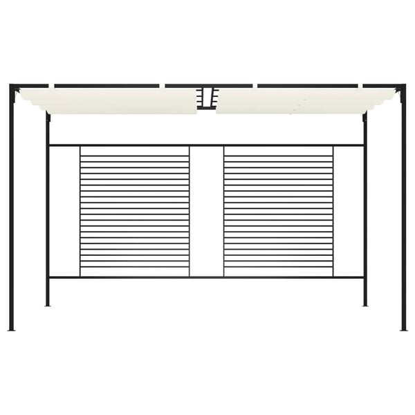 vidaXL Gazebo with Retractable Roof 9.8‘x13.1‘x7.5‘ Cream 0.59 oz/ft²