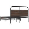 vidaXL Bed Frame Brown oak Steel Double Bed Rectangular Traditional
