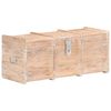vidaXL Storage Chest White finish Solid acacia wood 35.4 x 15.7 x 15.7 in