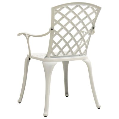 vidaXL 3 Piece Bistro Set Cast Aluminum White