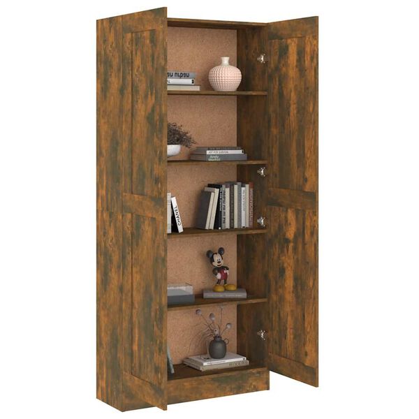 vidaXL Book Cabinet Smoked Oak Engineered Wood Standard Book Cabinet