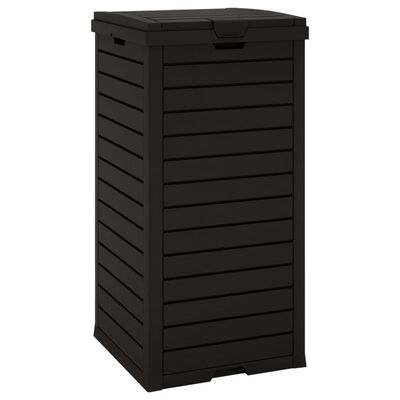 vidaXL Outdoor Garbage Bin Black 16.1"x16.1"x33.9" Polypropylene