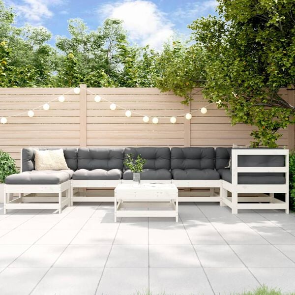vidaXL Garden Lounge Set White, Anthracite