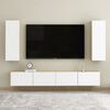 vidaXL TV Cabinet Set of 2 White Engineered Wood Medium TV Cabinet