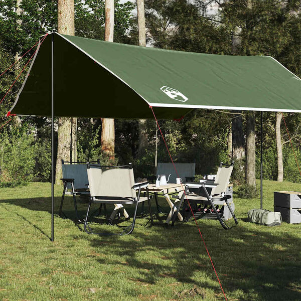 vidaXL Camping Tarp Green 169.3x149.6x82.7" Waterproof