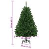 vidaXL Artificial Hinged Christmas Tree Green PVC, Metal Foldable