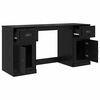 vidaXL Desk with Cabinet with Door Black Oak 60.83 x 19.69 x 29.53 in