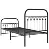 vidaXL Bed Frame Black Steel Twin Stylish Durable Metal Bed Frame