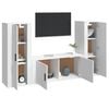 vidaXL TV Cabinet Set Set of 3 White Engineered wood Medium