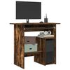 vidaXL Desk Smoked Oak Engineered Wood Storage Desk Rectangular