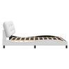 vidaXL Bed Frame with LED without Mattress "Hvar" White 76"x79.9"