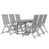 vidaXL Garden Dining Set Grey Solid acacia wood Standard Extendable