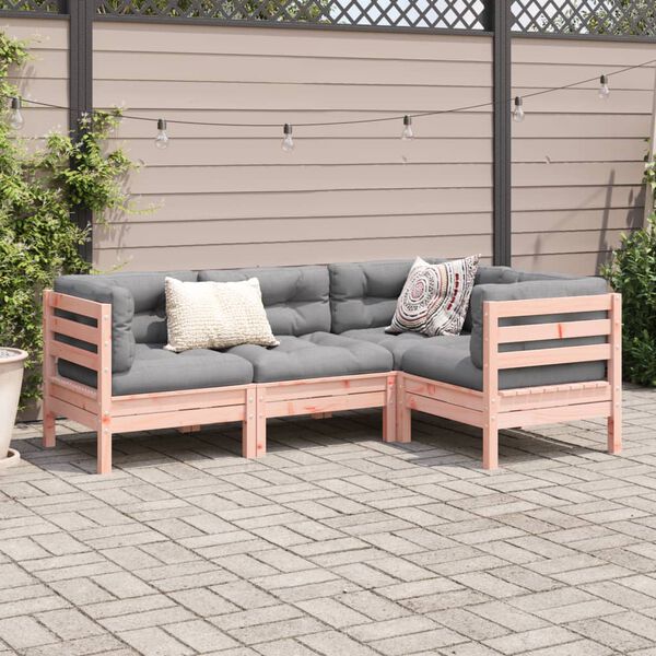 vidaXL Garden Sofa Set Reddish-Brown, Grey