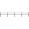 vidaXL Garden Fence with Hoop Top Steel 281.3"x23.6" Black