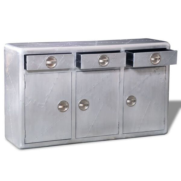 vidaXL Sideboard Silver Wooden frame with aluminum paneling