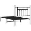 vidaXL Bed Frame Black Powder-Coated Steel 35.4 x 74.8 in Bed Frame