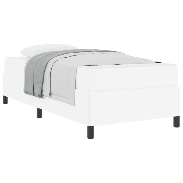 vidaXL Bed Frame with Mattress White 31.50 x 78.74 in Fabric