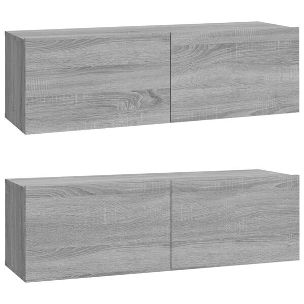 vidaXL TV Cabinet Set Set of 6 Grey sonoma Engineered wood Medium