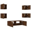 vidaXL TV Wall Cabinet Brown oak Engineered wood Medium TV Wall Cabinet