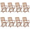 vidaXL Folding Patio Chairs 8 pcs with Cushions Solid Acacia Wood (2x313602+2x314891)