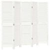 vidaXL Room Divider 5 Panels White Solid Wood Paulownia