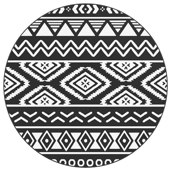 vidaXL Patio Carpet ARAKIL Black Ø47.2 " PP