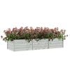 vidaXL Garden Raised Bed Silver Galvanized Steel Large