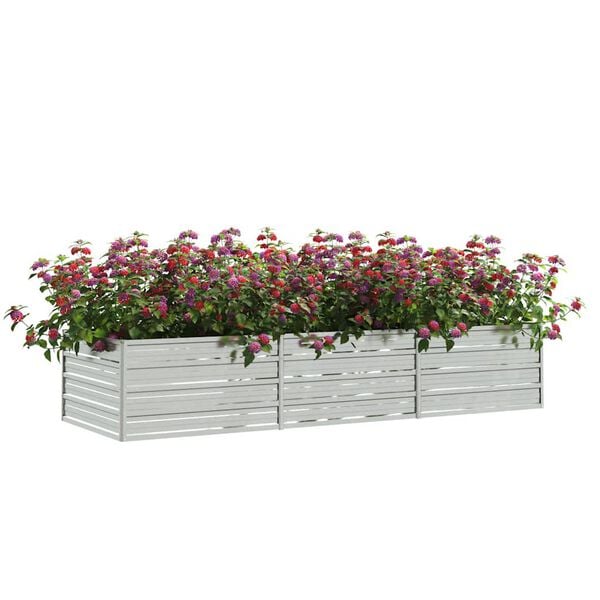 vidaXL Garden Raised Bed Silver Galvanized Steel Large