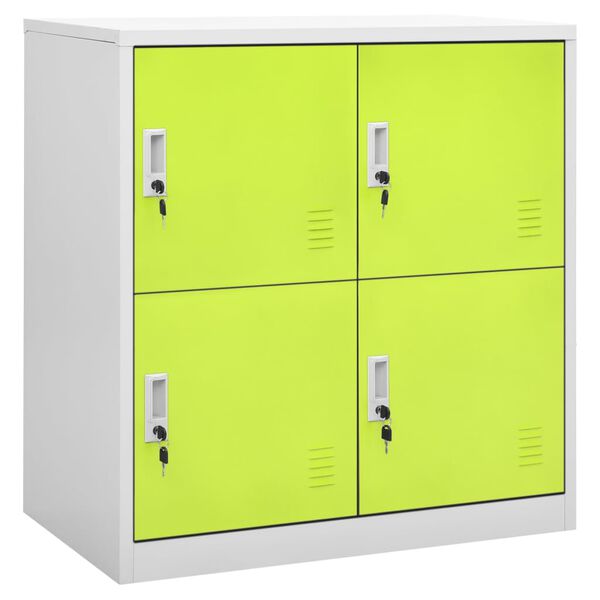 vidaXL Locker Cabinet Set of 2 Light grey and green Steel Medium