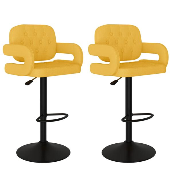 vidaXL Bar Stool Set of 2 Mustard Yellow