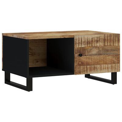vidaXL Coffee Table 31.5"x19.7"x15.7" Solid Wood Mango&Engineered Wood