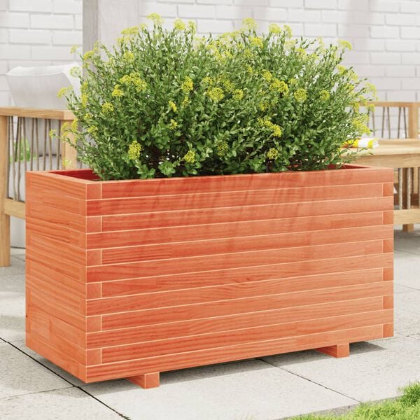 vidaXL Garden Planter Wax Brown Solid Pine Wood Large Decorative Inlays