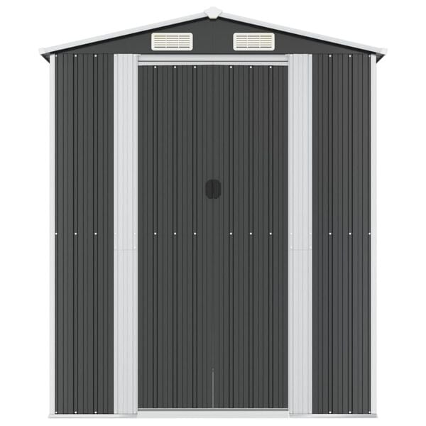 vidaXL Garden Shed Anthracite Galvanized Steel Large Garden Shed