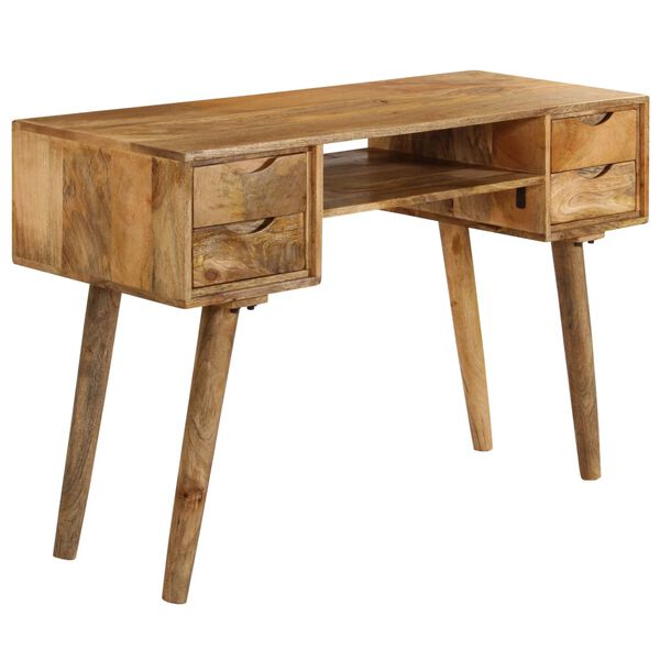 vidaXL Writing Desk Varies by piece Solid mango wood 45.3 x 18.5 x 29.9 in