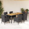 vidaXL Garden Dining Set Black